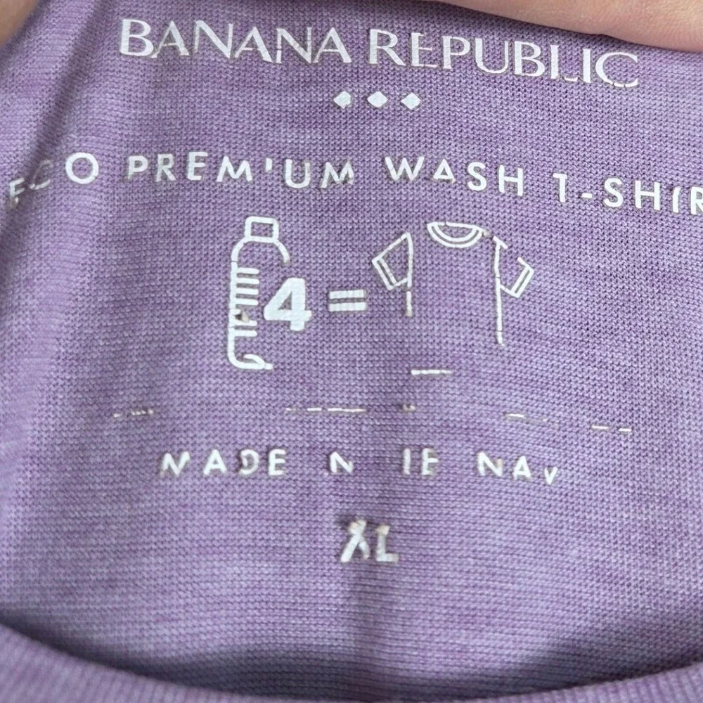 Banana Republic T-Shirt Mens XL Purple Eco Premium‎ Wash Cotton Blend Casual